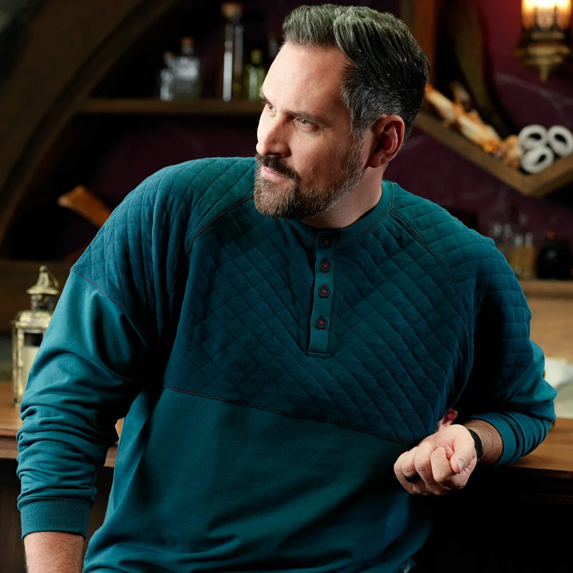 Sweaters & Hoodies-Critical Role Beauty of Exandria: The Wildes - Fjord Stone Henley Long Sleeve Shirt