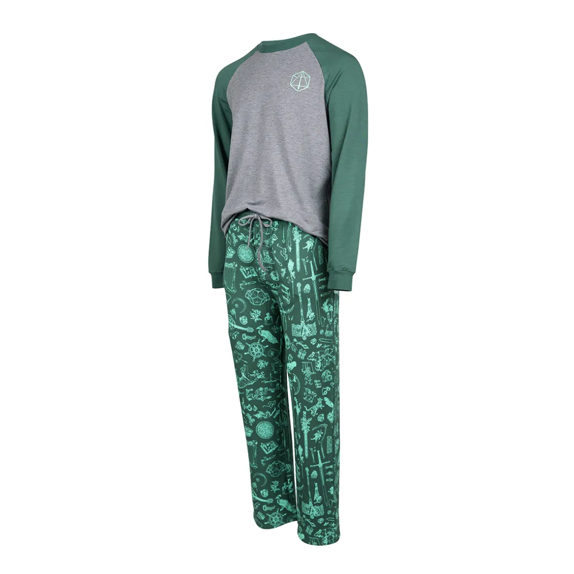 Pajamas & Robes-Critical Role Ultra Soft Forest Green Pajama Lounge Set