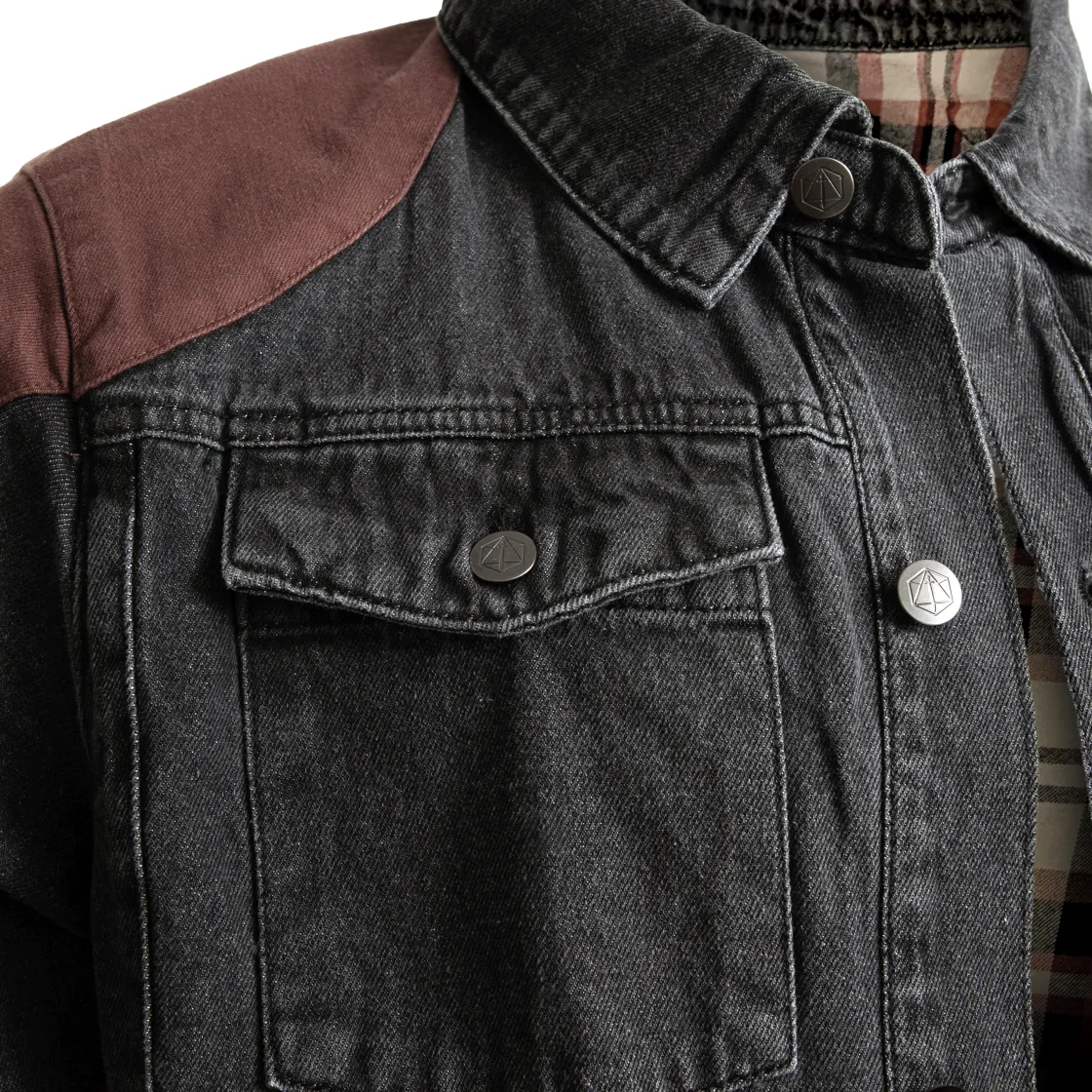 Jackets-Critical Role Vox Machina Collection: Grog Strongjaw Flannel Lined Denim Shirt Jacket