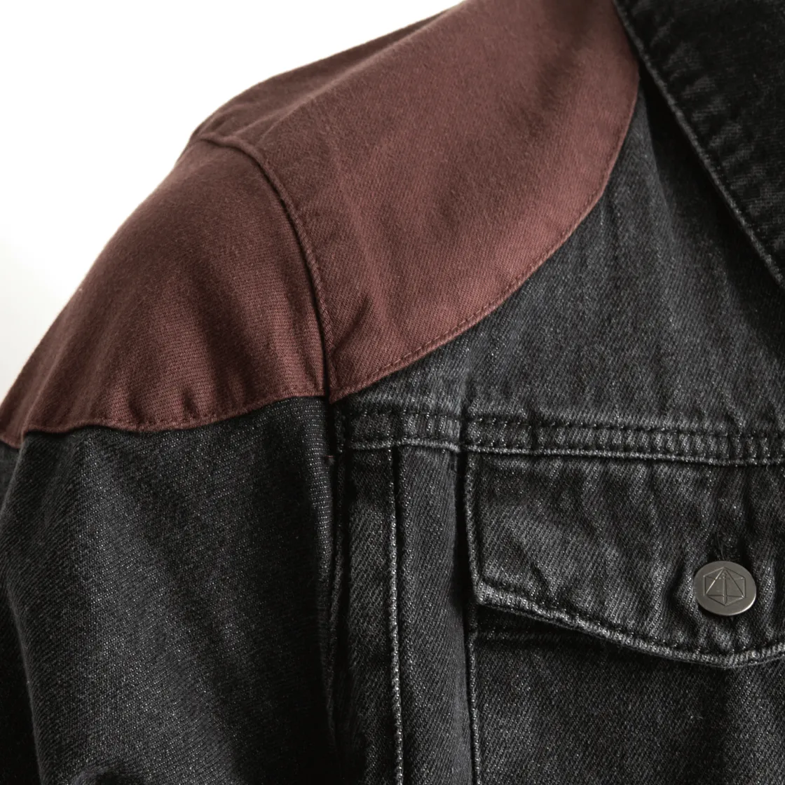 Jackets-Critical Role Vox Machina Collection: Grog Strongjaw Flannel Lined Denim Shirt Jacket