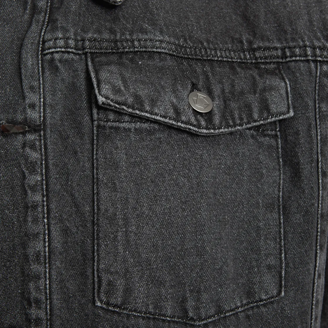 Jackets-Critical Role Vox Machina Collection: Grog Strongjaw Flannel Lined Denim Shirt Jacket