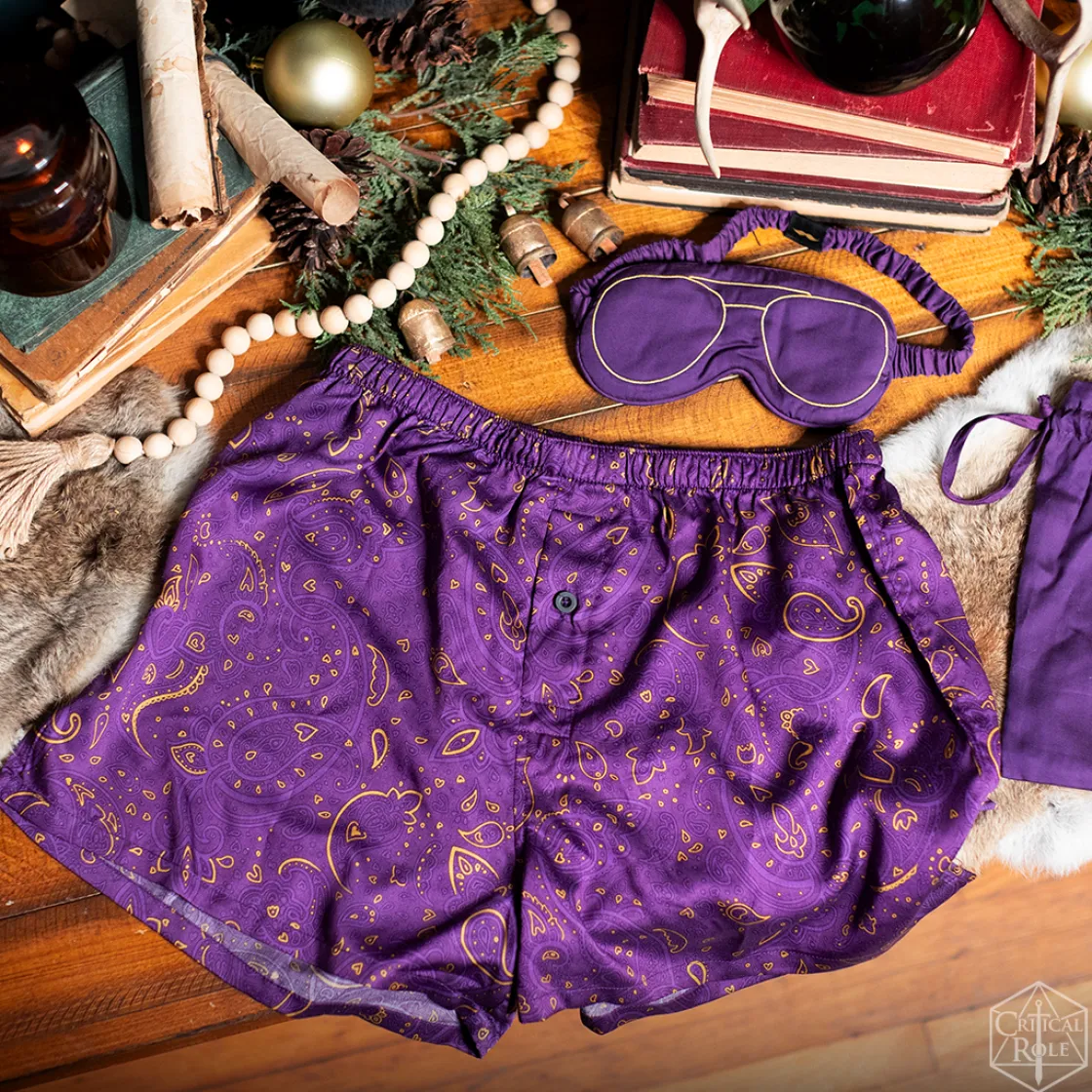 Pajamas & Robes | Headwear-Critical Role Vox Machina Collection: Scanlan Shorthalt Boxers & Sleep Mask Set